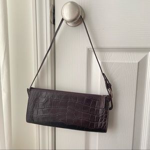 Vintage Talbots Crocodile Leather Baguette Handbag